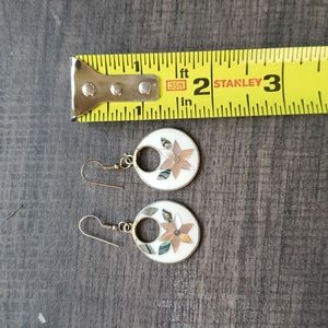 Flower mosaic earrings